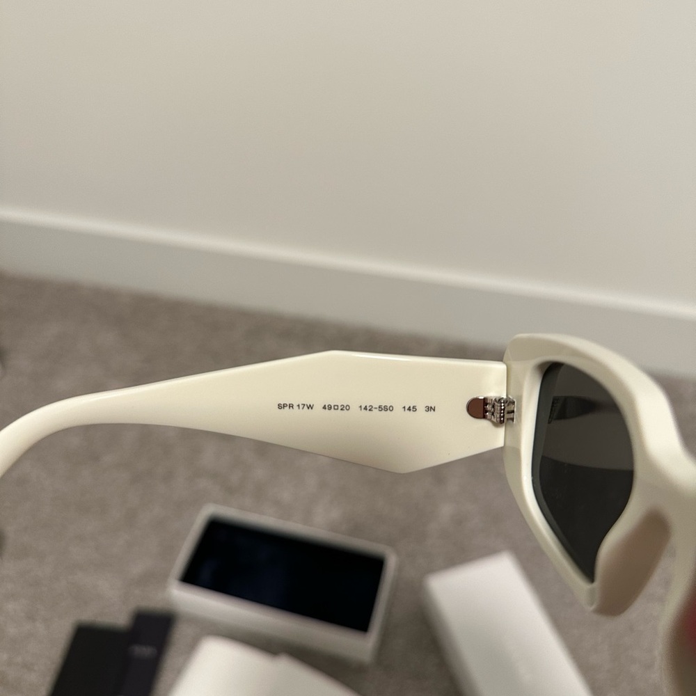 Prada White Rectangular Sunglasses - image 5